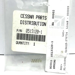 Cessna Aircraft Parts P/N 0513120-1 Spring Positioning for Fuel Selector Valve - Picture 1 of 3