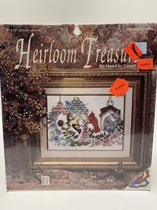NIP Vintage Heirloom Treasure “Birdhouses” Cross Stitch Kit 5245 NIP No Counting - Picture 1 of 4