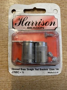 Chromed Brass Straight Rob Brackets 12mm x 1/2inch -  1 pair New Old Stock - Picture 1 of 1