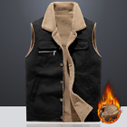 Faux Lamb Fleece Vest Men's Loose Thick Warm Waistcoat Sleeveless Tank Top Coat