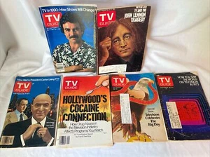 Lot of 6 TV GUIDES 1974 - 1981 John Lennon - Tom Selleck - Telly Savalas - Picture 1 of 16