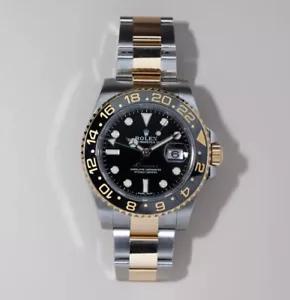 Rolex GMT Master II Black Gold & Stainless Steel Automatic Watch And Watchband - Picture 1 of 10