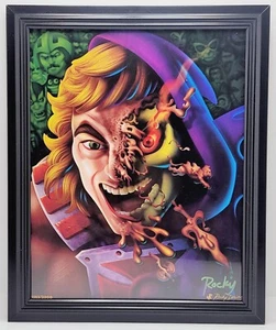 Framed Autographed Art Print of "He-Man/Skeletor" by Rocky Davies 1883/2000-FM1 - Picture 1 of 3
