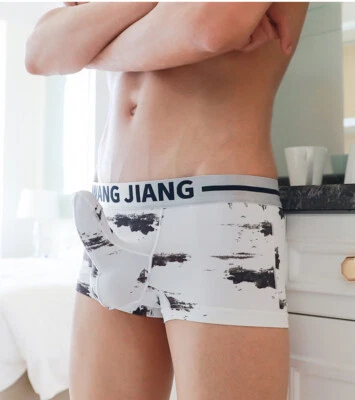 3Pack Slim Panties Trunk Bag Underwear Chinese Ink Style Undershorts Breathable - Image 1 of 4