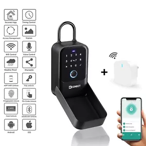 WANDMONTAGE SCHLÜSSELSAFE BOX WIFI SMART DIGIT KOMBINATION AUSSENSICHERHEITSSCHLOSS BOX - Bild 1 von 24