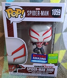 Spider Man 2099 Pop 1059 -Marvel Spiderman Funko Pop! -2022 Summer Vaulted + P/P - Picture 1 of 8