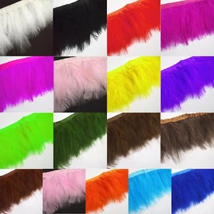 (Yt) 3"-4" Very Soft Fuffly Turkey Feather Fringe edge lace trim craft material - Picture 1 of 105