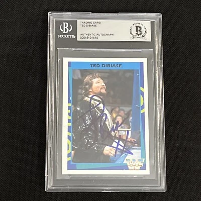 TED DiBIASE 1995 MERLIN WWF WRESTLING SIGNED AUTOGRAPHED CARD BAS AUTHENTIC - Image 1 of 2