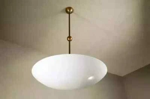 Flush Mount Sputnik Pendant Mid Century Modern Raw Brass Light - Picture 1 of 6