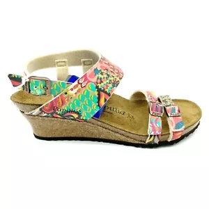 Birkenstock Papillio Ellen African Wax Raspberry Wedge Sandal - Picture 1 of 5