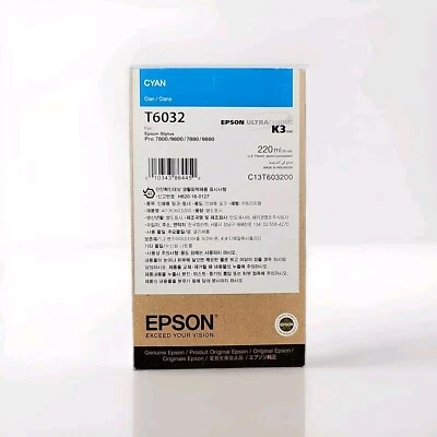 Epson T6032 UltraChrome K3 Ink Cartridge - Cyan Exp Date 01/2024 FAST SHIPPING - Image 1 of 2