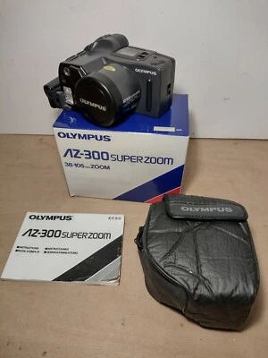 Olympus AZ-300 Superzoom 35mm Compact Film Camera with box READ DESCRIPTION - Image 1 of 4