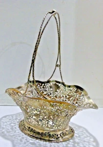 Antique 800 Silver Floral Basket w Handle, 480.5Gm - Picture 1 of 3