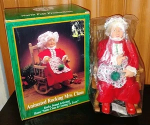 Vtg 1991 North Pole Productions Animated Rocking Sound Mrs. Claus Gemmy In Box - Picture 1 of 10