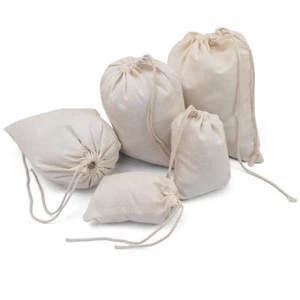 Biglotbags - 12 x 16 Zoll Premium 100 % Baumwolle einzelne Kordelzug Musselin Beutel - Bild 1 von 7