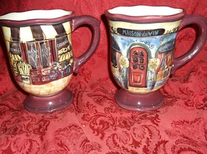 2 CERTIFIED INTERNATIONAL PARIS KATE MCROSTIC LARGE MUGS..NEW! MORE AVAILABLE - Picture 1 of 4