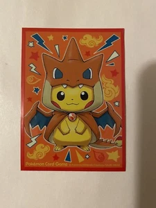 Pikachu Poncho Wearing Pikachu Mega Charizard Y - 1x Card Sleeve Pokémon TCG - Picture 1 of 2