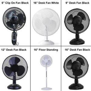 6'' 9'' 12'' 16'' Pedestal Oscillating Stand Fan Desk 2/3 Speed Fan Home office - Picture 1 of 10