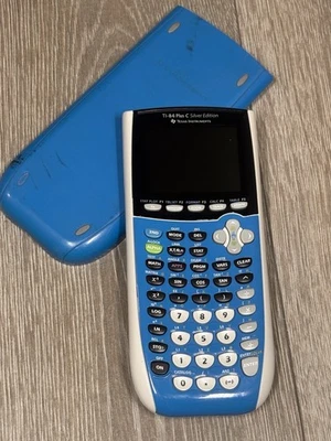 Texas Instruments TI-84 Plus C Silver Edition Blue Calculator With Cover - Image 1 of 4