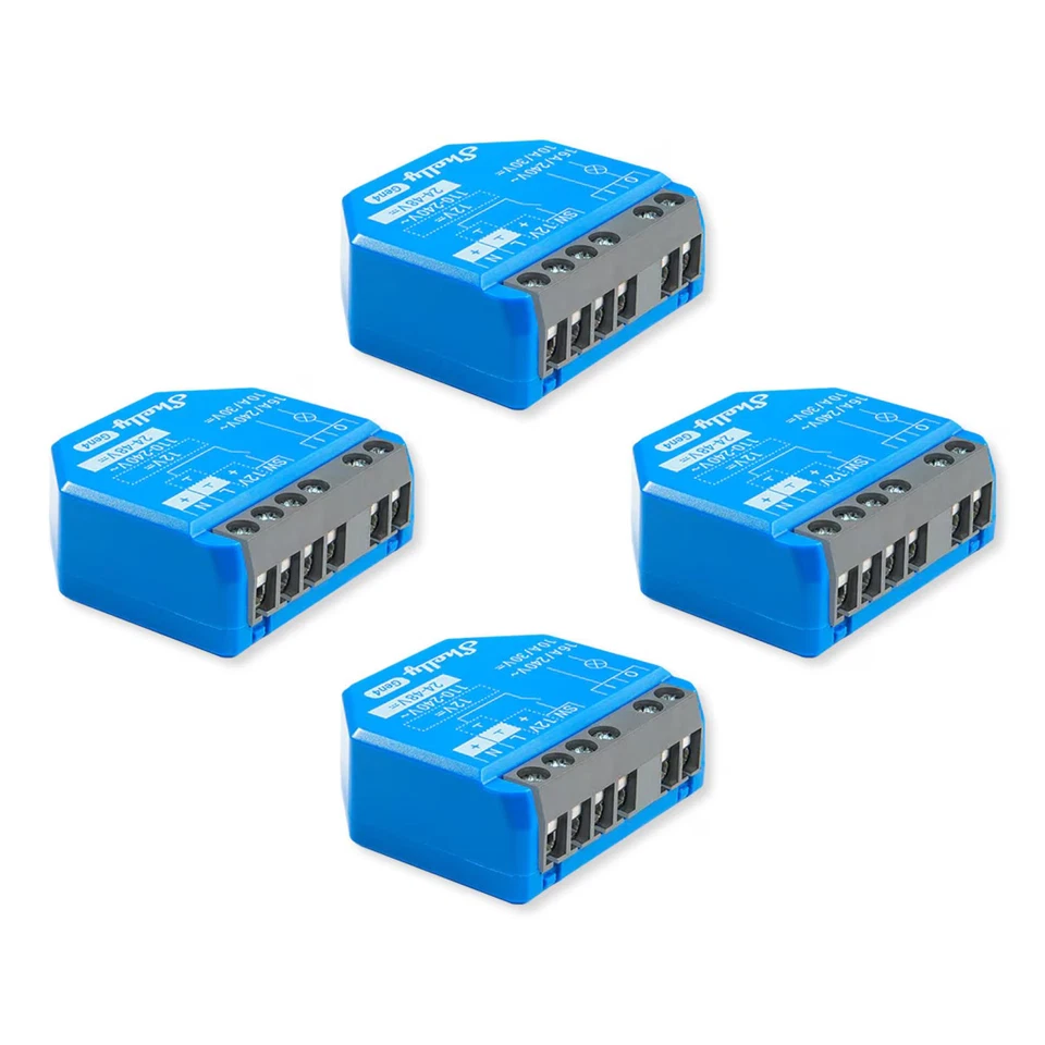 Interruptor inteligente de contacto seco de un canal Shelly 1 Gen4 (paquete de 4) Foto 1 de 2