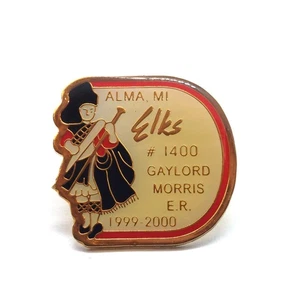Alma Michigan Elks 1400 Gaylord Morris 1999-2000 Anstecknadel Figur Vintage - Bild 1 von 3