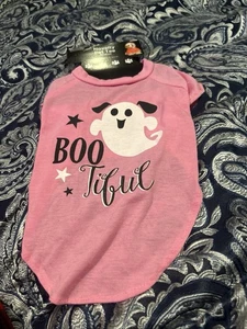 NEW - Novelty Pet Tee - BOO tiful dog shirt - Medium - Halloween Pink Black - Picture 1 of 3