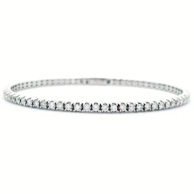 Alexander Beverly Hills 2.33ct Diamond Flexible Tennis Bangle Bracelet Gold - Image 1 of 4