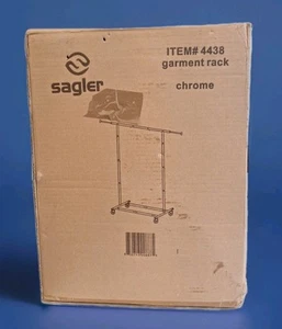Sagler Heavy Duty Chrome Garment Rack Rolling Collapsible Clothing Shelf - Picture 1 of 2