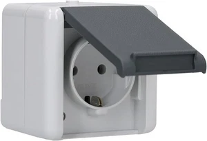 JUNG SCHUKO-Steckdose, 16 A 250 V ~, senkrecht, IP 44, WG 800, anthrazit 820 W - Bild 1 von 1