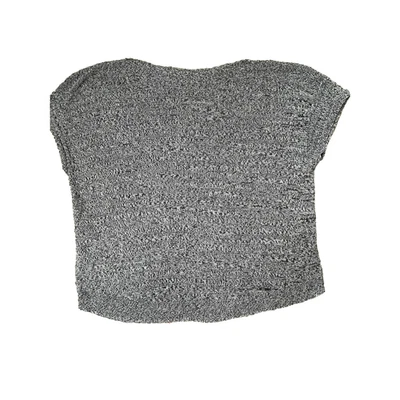 Talbots 亚麻毛衣加大码 2X 船领蓝色白色混色短袖 — 第 1/4 张图片