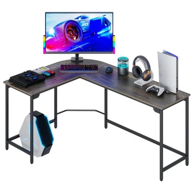 Teraves Modern L-Shaped Desk 58'' Corner Computer Desk Home Office Study Worksta - Image 1 of 4