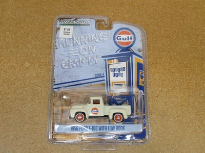 GREENLIGHT 1956 Ford F100 tow truck 1/64 Gulf Gas Running on Empty diecast B11Z - Image 1 of 4