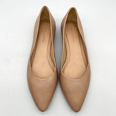 Bernardo Womens 10M Ballet Flats Shoes Tan Leather Slip On Pointed Toe Casual - Image 1 of 4