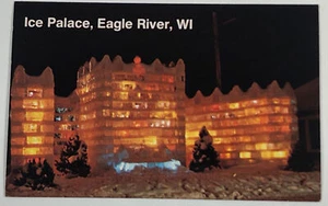 Rare Eagle River Wisconsin Postcard! ICE PALACE aka The Ice Castle! No Writing - Picture 1 of 5