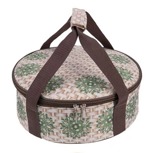 Round Potluck Casserole Carrier Dish Bag - Food Pie Cake Carriers for Hot or ... - Picture 1 of 7