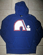 VINTAGE Quebec NORDIQUES Hooded SWEATSHIRT by '47, Size Men's L