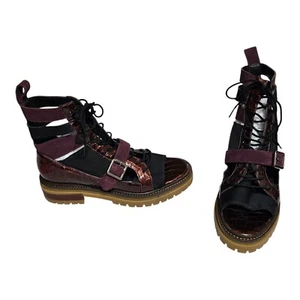 Free People Mandi Lackleder Schnür Riemchen Open Toe Boot Sandale EU 38 US 8 - Bild 1 von 10