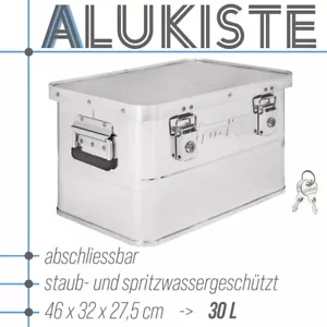 Aluminium Box mit Deckel Silber Alukiste 30 Liter Alu Kiste Abschliessbar Trucky - Bild 1 von 5