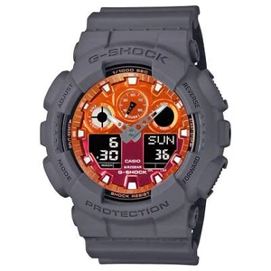 RELOJ CASIO G-SHOCK GA-100FL-8A SERIE FLAME ESFERA NARANJA A/D - Imagen 1 de 9