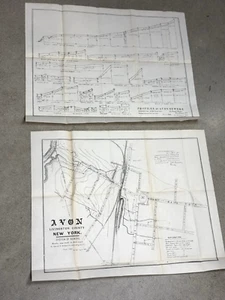 2 - 1894 AVON, NY Karten "Profil & System der Kanalisation" Ea. 24" x 19,25" - Bild 1 von 15