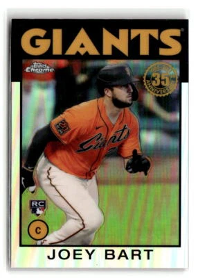 2021 Topps Chrome #86BC-15 Joey Bart 1986 Topps Baseball 35th Anniversary - Image 1 of 2