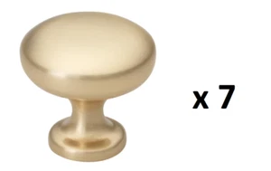 *7* GLIDERITE 1-1/8 in. Champagne Gold Finish Classic Round Solid Cabinet Knobs - Picture 1 of 6