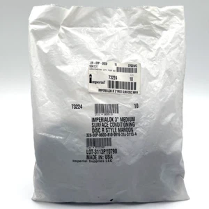 10-Pack Imperialok 3" Medium Surface Conditioning Disc R Style Maroon 73224 - Picture 1 of 2