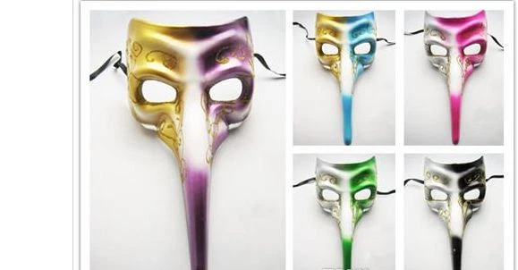 MENS LONG NOSE VENETIAN CARNIVAL MARDI GRAS MASQUERADE MASKED BALL PARTY MASK - Image 1 of 1