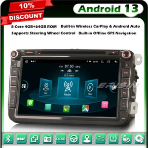 Android 14 Autoradio pour VW Seat Skoda Passat CC Golf 5 6 Tiguan Jetta DAB+ DVD - Imagen 1 de 24