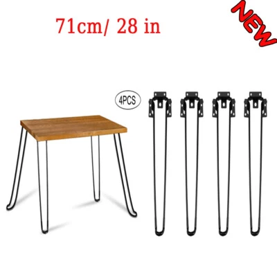 4 piezas patas de mesa de horquilla plegables de 28"" patas de mesa de centro de hierro macizo patas de horquilla Foto 1 de 4