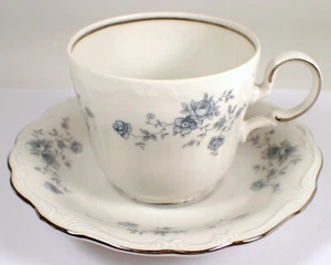 MINT Vtg Johann Haviland Floral Blue Garland Tea Cup & Saucer Bavaria Germany - Imagen 1 de 7