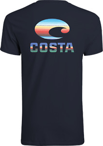 Costa Del Mar Fiesta Short Sleeve T-shirt- Navy Blue - Free Ship & Returns