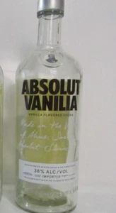 ABSOLUT VANILLA VODKA EMPTY SPIRIT BOTTLE 1 LITRE GARDEN BAR PROP UPCYCLE CRAFT - Picture 1 of 3