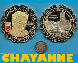 Medalla 200Aniv SAN LORENZO  PUERTO RICO homenaje CHAYANNE Musica Boricua coin - Picture 1 of 12